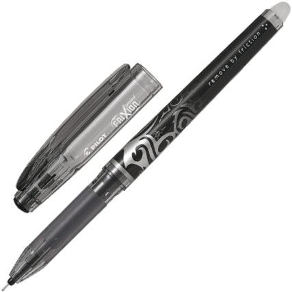 Frixion Point Series, Rollerball Pen, Black, Fine Tip Size, 0.5mm Line Width, Pack of 12