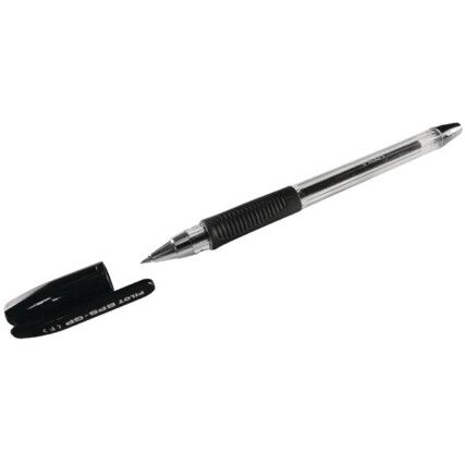 Ballpoint Pen, Black, Fine Tip Size, 0.7mm Line Width, Pack of 12