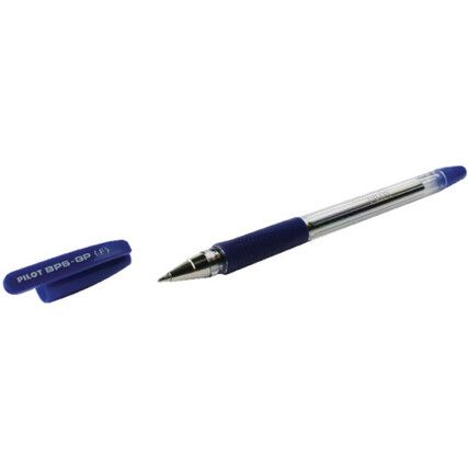 Ballpoint Pen, Blue, Fine Tip Size, 0.7mm Line Width, Pack of 12