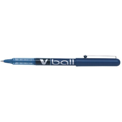 V-Ball, Rollerball Pen, Blue, Non-Retractable, Fine, 0.3mm Line Width, Non-Refillable, 12 Pack