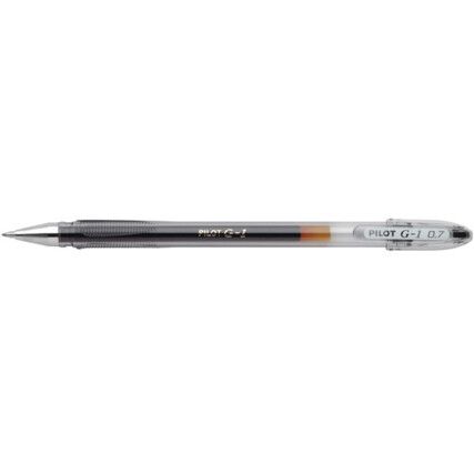 G-1 Series, Rollerball Pen, Black, Fine Tip Size, 0.5mm Line Width, Pack of 12