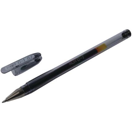 G-1 Series, Rollerball Pen, Black, Medium Tip Size, 0.7mm Line Width, Pack of 12