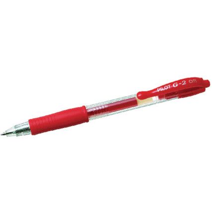 G205 Series, Gel Pen, Red, Fine Tip Size, 0.3mm Line Width, Pack of 12