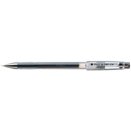 G-Tec, Rollerball Pen, Black, Non-Retractable, Fine, 0.4mm Line Width, Non-Refillable, 12 Pack