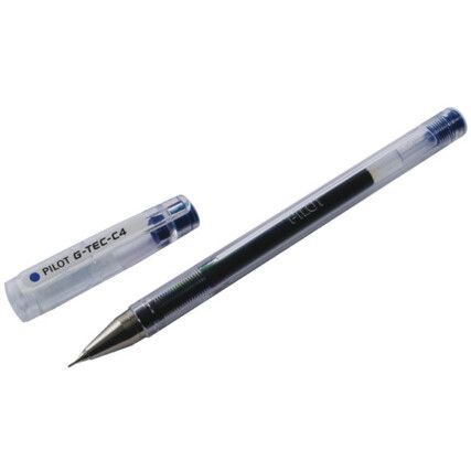 G-Tec, Rollerball Pen, Blue, Non-Retractable, Fine, 0.4mm Line Width, Non-Refillable, 12 Pack