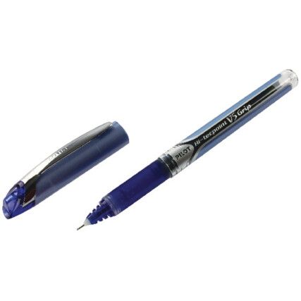 V5 Grip, Rollerball Pen, Blue, Non-Retractable, Fine, 0.5mm Line Width, Non-Refillable, 12 Pack