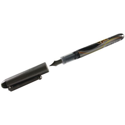 V-Pen, Fountain Pen, Black, Non-Retractable, Medium, 0.58mm Line Width, Non-Refillable, 12 Pack