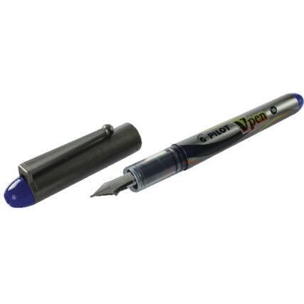 V-Pen Series, Fountain Pen, Blue, Medium Tip Size, 0.58mm Line Width, Pack of 12