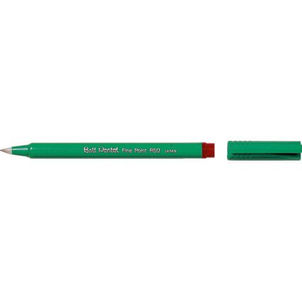 Ball R50 Series, Rollerball Pen, Red, Medium Tip Size, 0.4mm Line Width, Pack of 12