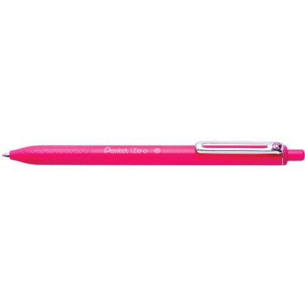 iZee BX470, Ballpoint Pen, Pink, Non-Retractable, Broad, 0.5mm Line Width, Cartridge, 12 Pack