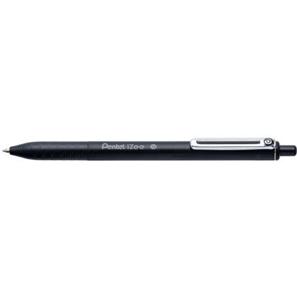 iZee BX470, Ballpoint Pen, Black, Non-Retractable, Broad, 0.5mm Line Width, Cartridge, 12 Pack