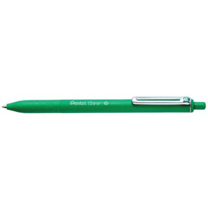 iZee BX470, Ballpoint Pen, Green, Non-Retractable, Broad, 0.5mm Line Width, Cartridge, 12 Pack