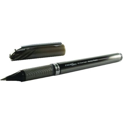 EnerGel Plus BL27 Series, Rollerball Pen, Black, Medium Tip Size, 0.35mm Line Width, Pack of 12