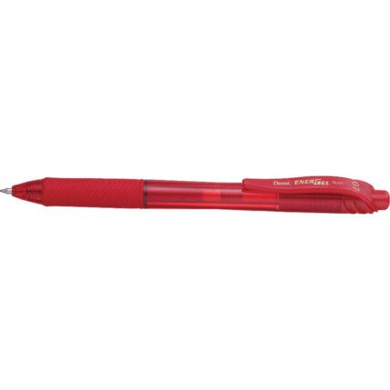 EnerGel-X BL107, Rollerball Pen, Red, Retractable, Medium, 0.35mm Line Width, Cartridge, 12 Pack