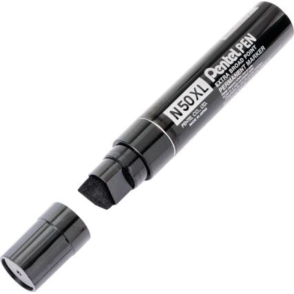 N50XL Series, Permanent Marker, Black, Extra Broad Tip Size, Chisel Nib, Pack of 6