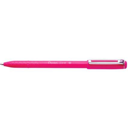 iZee BX460, Ballpoint, Pink, Broad, 0.5mmmm, Refillable, 12 Pack