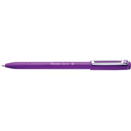 iZee BX460, Ballpoint Pen, Violet, Non-Retractable, Broad, 0.5mm Line Width, Cartridge, 12 Pack