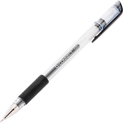 Gel Pen, Black, Non-Retractable, Fine, 0.5mm Line Width, Non-Refillable, 10 Pack