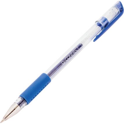 Gel Pen, Blue, Non-Retractable, Fine, 0.5mm Line Width, Non-Refillable, 10 Pack