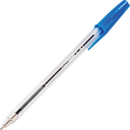 Ballpoint Pen, Blue, Non-Retractable, Medium, 0.7mm Line Width, Non-Refillable, 20 Pack