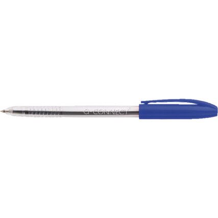 Ballpoint Pen, Blue, Non-Retractable, Medium, 0.5mm Line Width, Non-Refillable, 20 Pack