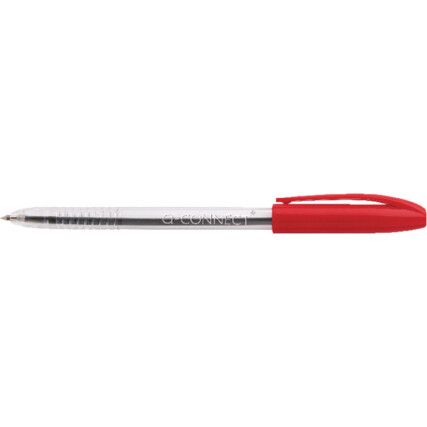 Ballpoint Pen, Red, Medium Tip Size, 0.5mm Line Width, Pack of 20