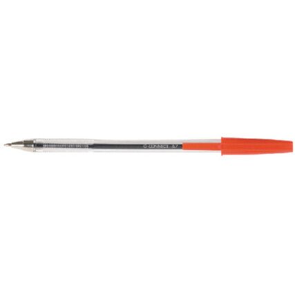 Ballpoint Pen, Red, Non-Retractable, Medium, 0.7mm Line Width, Non-Refillable, 20 Pack