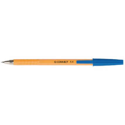 Ballpoint Pen, Blue, Fine Tip Size, 0.4mm Line Width, Pack of 20