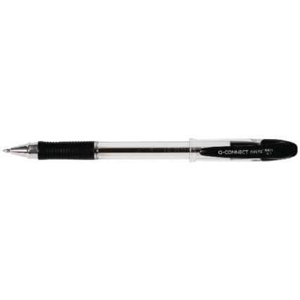 Delta, Ballpoint Pen, Black, Non-Retractable, Medium, 1mm Line Width, Non-Refillable, 12 Pack