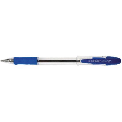 Delta, Ballpoint Pen, Blue, Non-Retractable, Medium, 1mm Line Width, Non-Refillable, 12 Pack