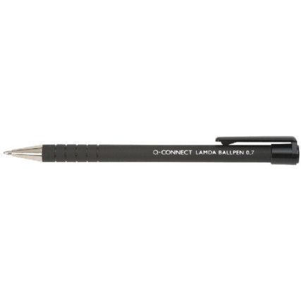 Lamda, Ballpoint Pen, Black, Retractable, Medium, 0.7mm Line Width, Non-Refillable, 12 Pack