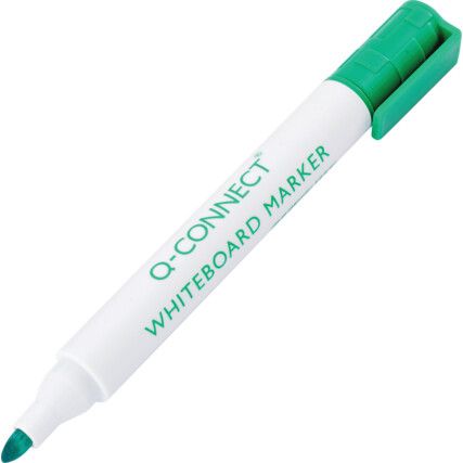 Whiteboard Marker, Green, Medium, Bullet, Non-Retractable, 10 Pack