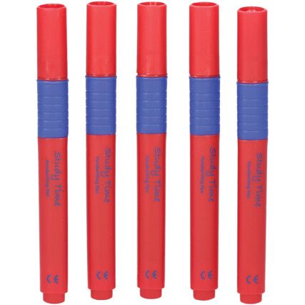 Handwriting Pen, Blue, Non-Retractable, Medium, 1mm Line Width, Non-Refillable, 12 Pack