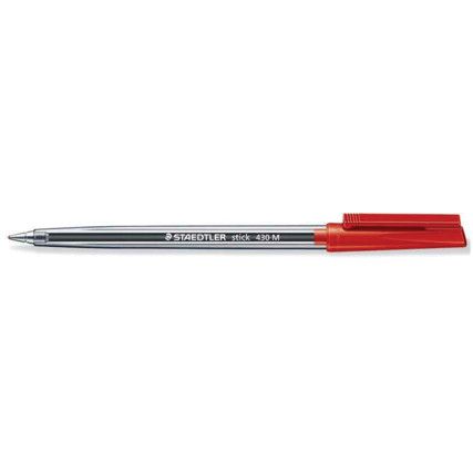 430, Ballpoint Pen, Red, Non-Retractable, Medium, 1mm Line Width, Non-Refillable, 10 Pack