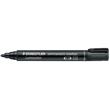 352 Lumocolor, Permanent Marker Pen, Black, Medium, Bullet, Non-Retractable, 10 Pack