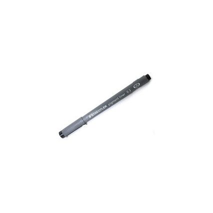 308, Fineliner Pen, Black, Non-Retractable, Fine, 0.3mm Line Width, Non-Refillable, 10 Pack