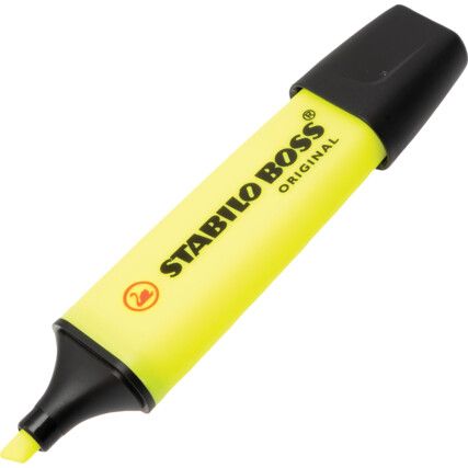 Boss , Highlighter , Yellow , 2.0 - 5.0mm , Chisel , 10 Pack