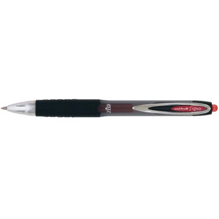 Signo, Rollerball Pen, Red, Retractable, Medium, 0.5mm Line Width, Non-Refillable, 12 Pack