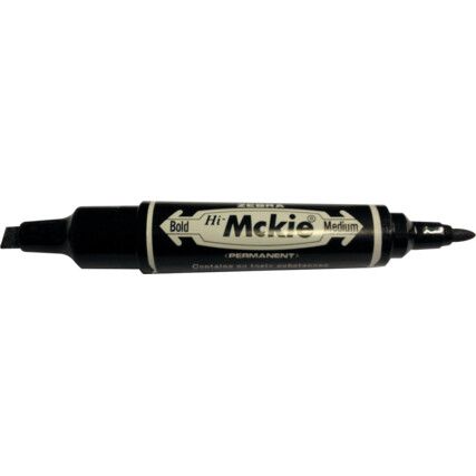 Mckie, Permanent Marker Pen, Black, Medium;Broad, Bullet, Non-Retractable, 10 Pack