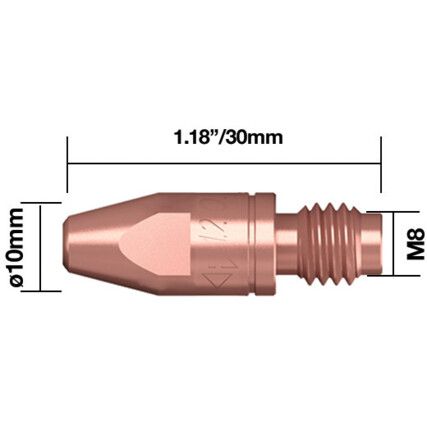 Contact Tip, Heavy Duty-Cu Cr Zr, 1.0mm