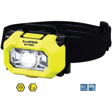 Head Torch, LED, Non-Rechargeable, 220 lm, 100 m, IP67, ATEX Zone 0