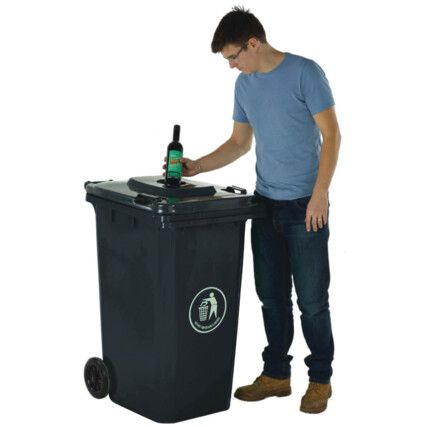 LWB12BHY Bottle Hole Grey Wheelie Bin - 120 Litre