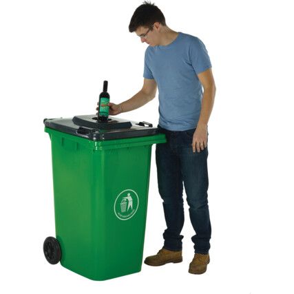 LWB12BHY Bottle Hole Green Wheelie Bin - 120 Litre