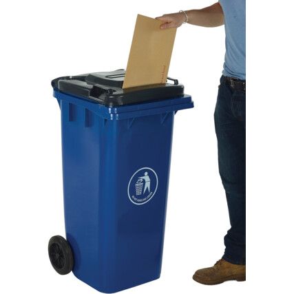 LWB12LSY Letter Slot Blue Wheelie Bin - 120 Litre