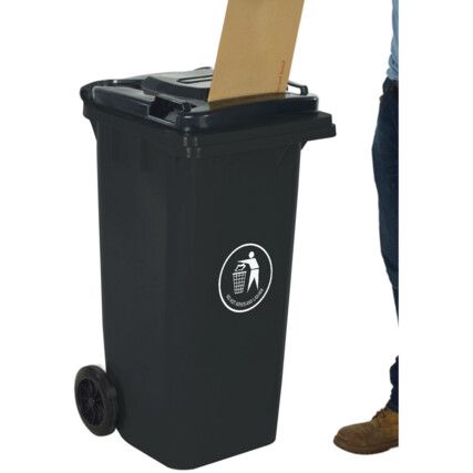 LWB12LSY Letter Slot Grey Wheelie Bin - 120 Litre