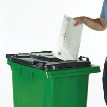 LWB12LSY Letter Slot Green Wheelie Bin - 120 Litre