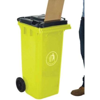 LWB12LSY Letter Slot Yellow Wheelie Bin - 120 Litre