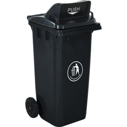 LWB24PFY Push Flap Grey Wheelie Bin - 240 Litre