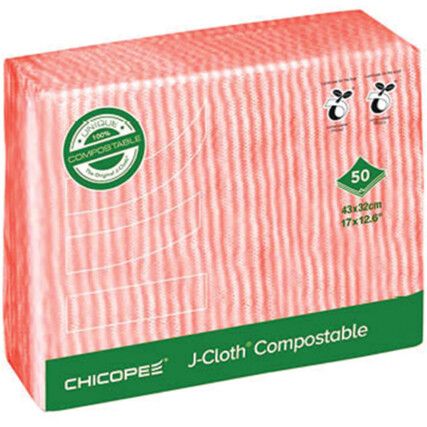 J-CLOTH COMPOSTABLE RED (CA-50)