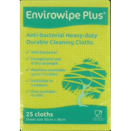 ENVIROWIPE PLUS FOLDED, THICK CLOTHS, YELLOW (PK-25)